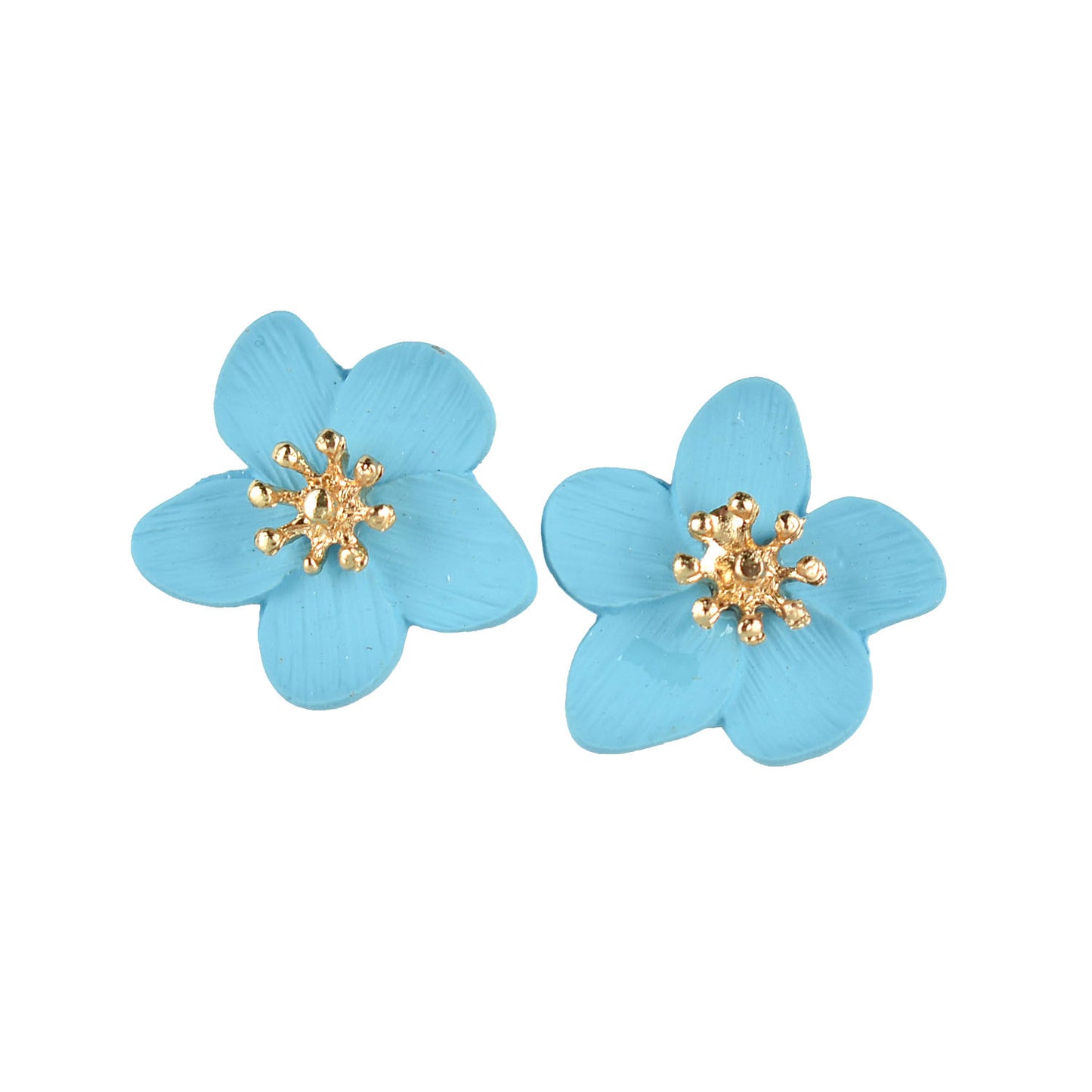 Powder Blue Flower Petals Earrings