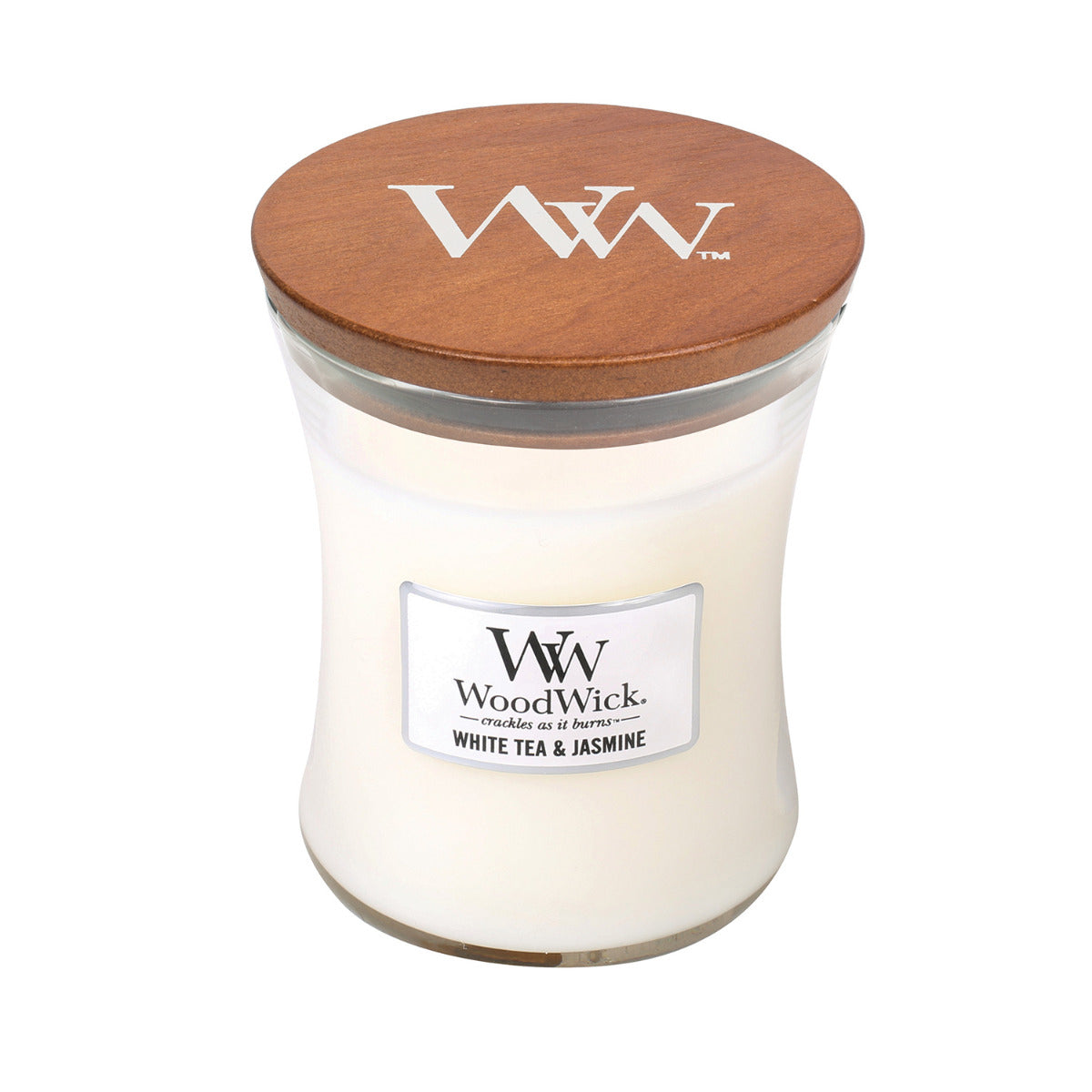 WoodWick Medium Candle - White Tea & Jasmine