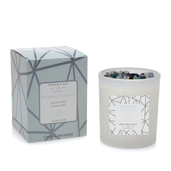 Crystal Infusions Candle - Rainbow Fluorite (Grapefruit & CocoLime)