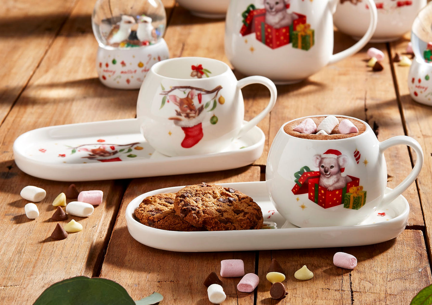 Little Aussie Christmas - Kangaroo Mini Hug Mug & Plate Set