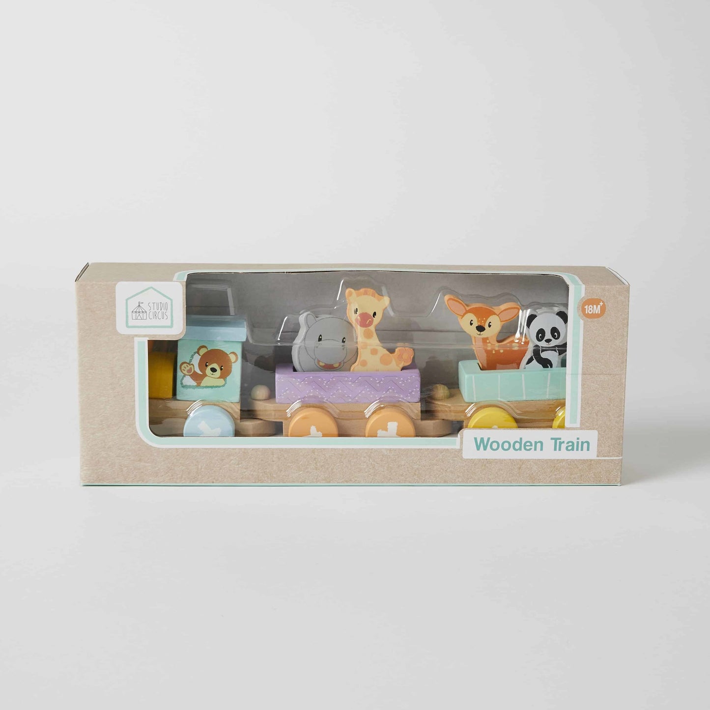 Wooden Animal Train Set