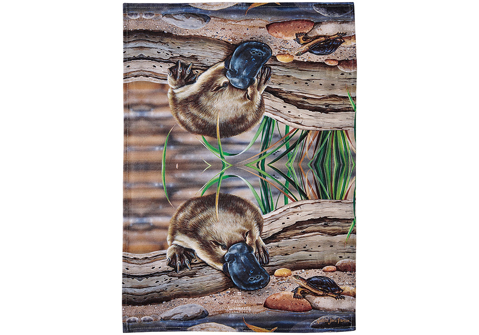 Fauna of Aus - Platypus & Turtle Kitchen Towel
