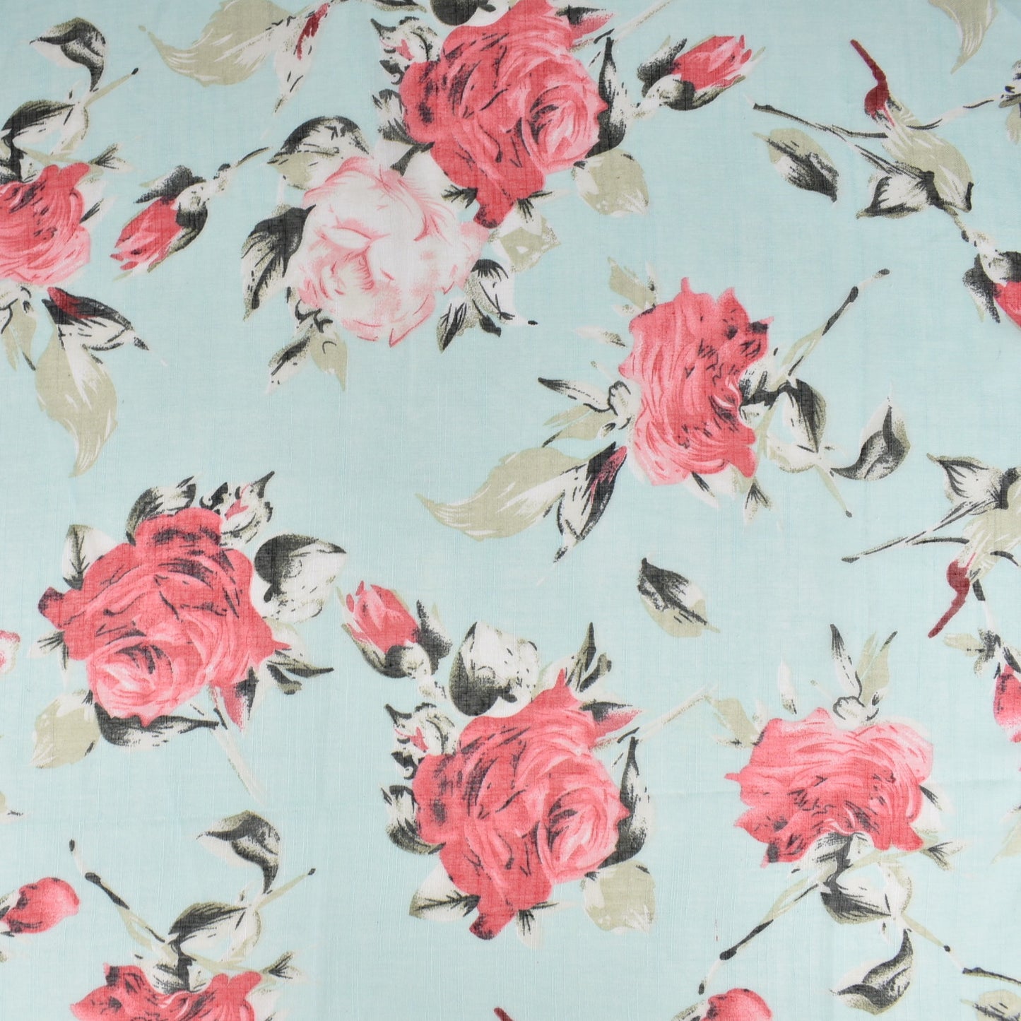 Teal Red Roses Scarf