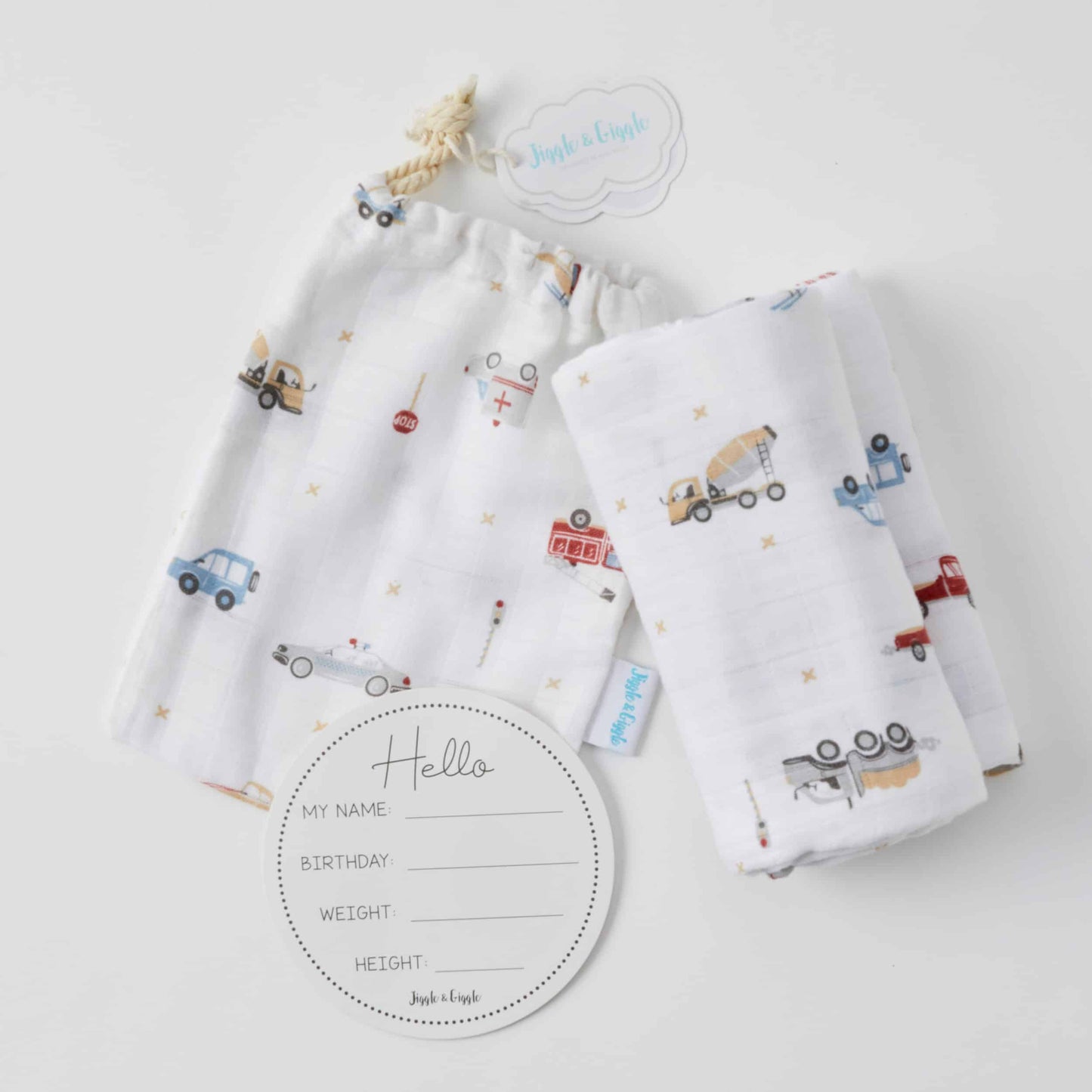 Muslin Wrap & Arrival Card - Transport