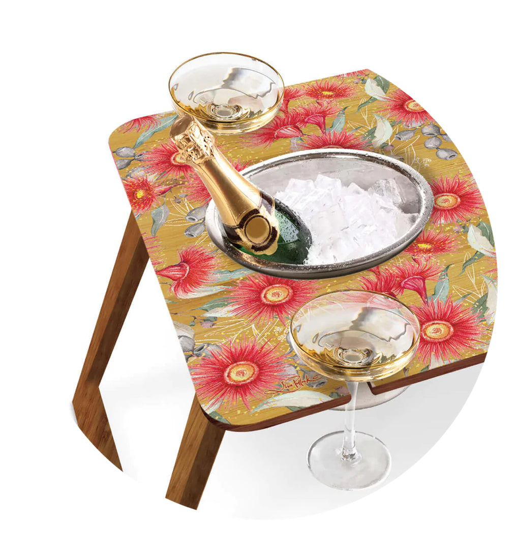 Large Bamboo Picnic Table with Ice Bucket - Gumnut Blossoms