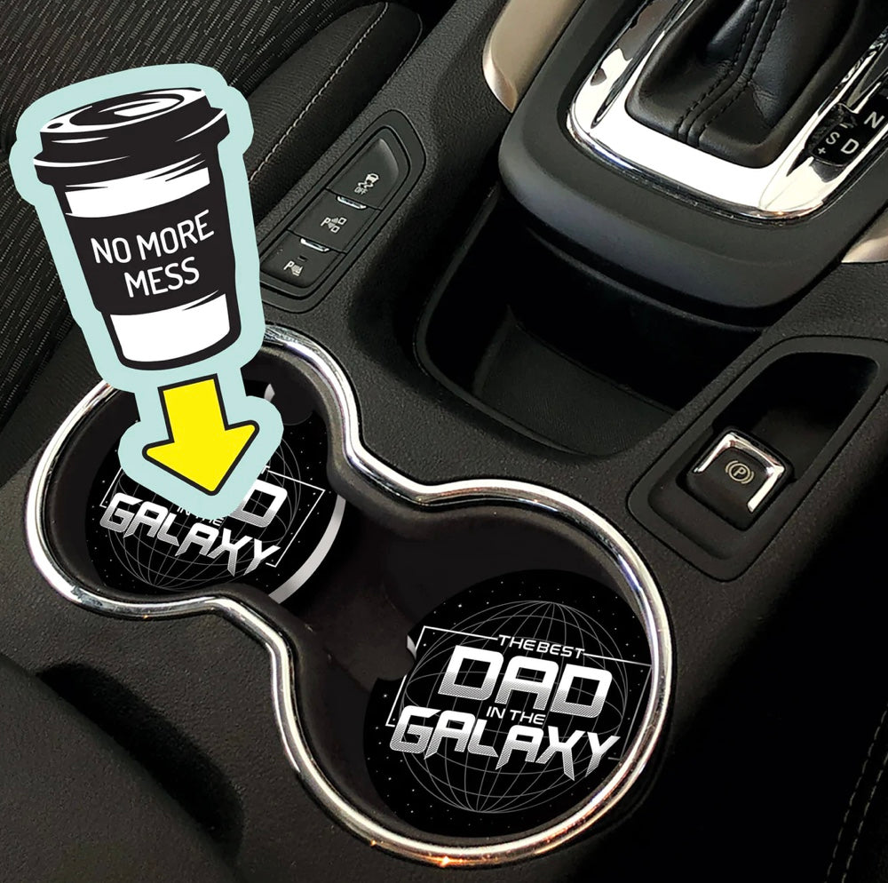 Ceramic Absorbent Car Coaster - Best Dad in the Galaxy