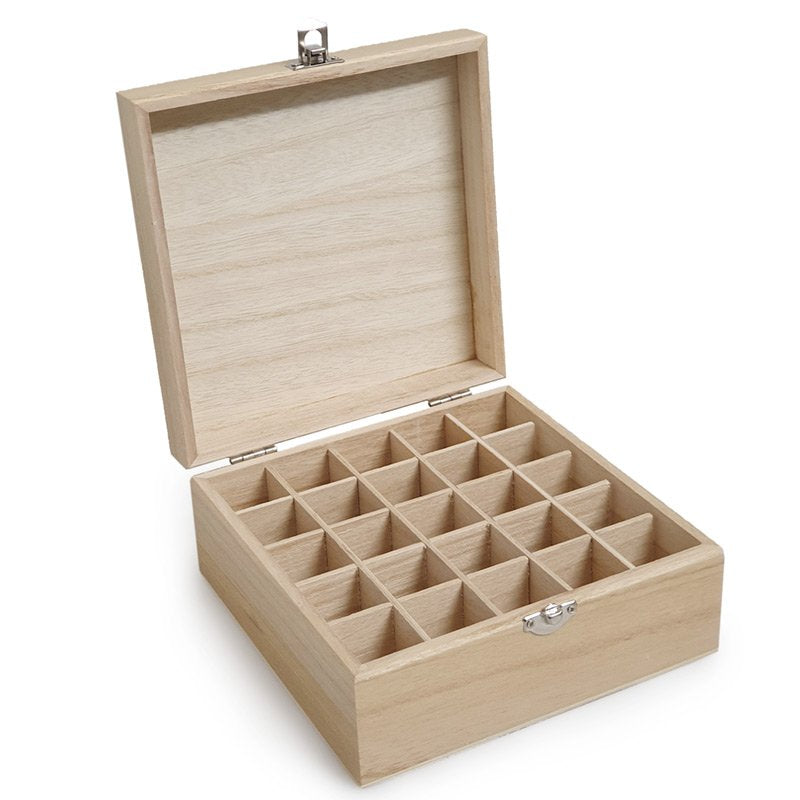 Wooden Oil Storage Box - 25 Compartment (Medium)
