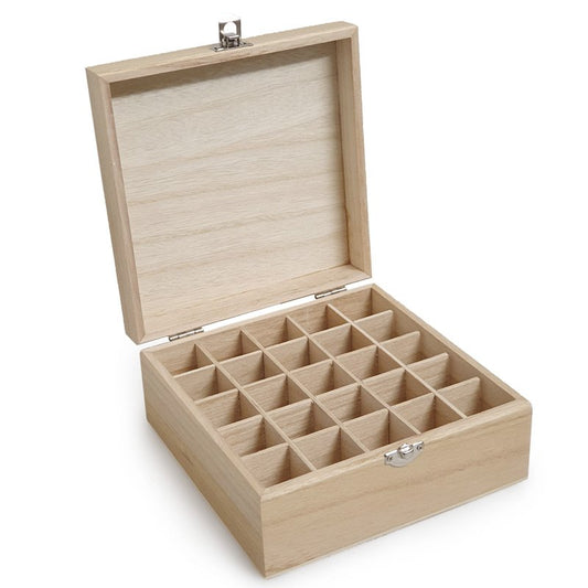Wooden Oil Storage Box - 25 Compartment (Medium)