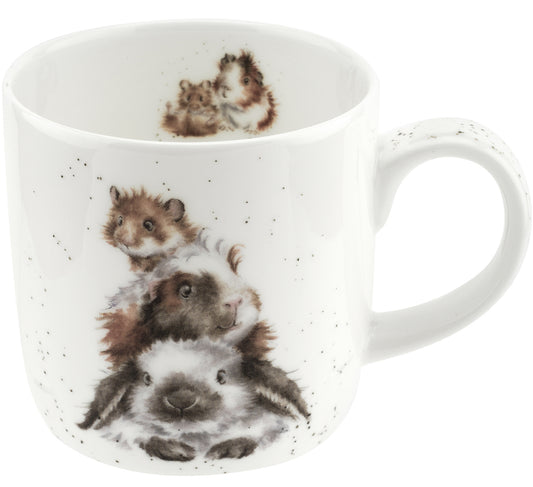 Wrendale Designs - ‘Piggy In The Middle’ Mug (Hamster, Guinea Pig & Rabbit)
