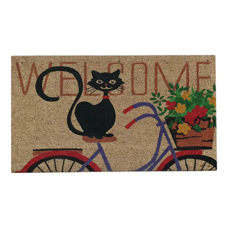 Cat on Bike Doormat