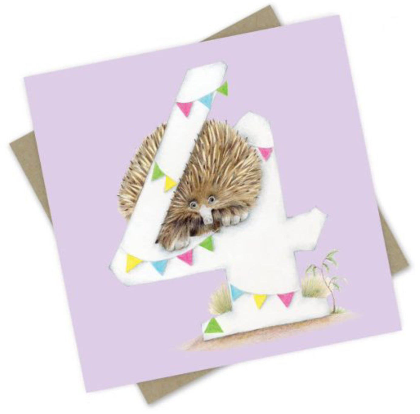 Card - Birthday Aussie Animals: “Echidna” Age 4