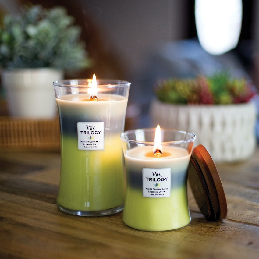 WoodWick Large Trilogy Candle - Woodland Shade