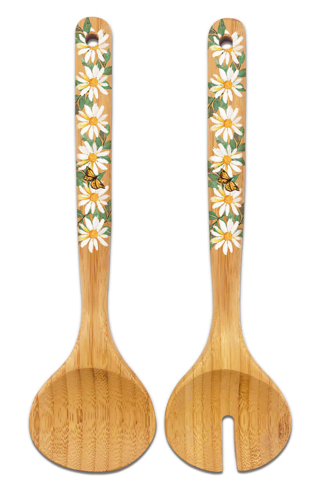 Daisies Bamboo Salad Servers