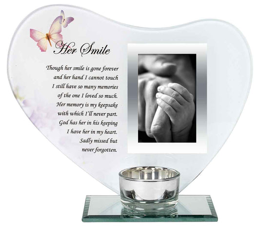 Her Smile Remembrance Photo Frame with Candle
