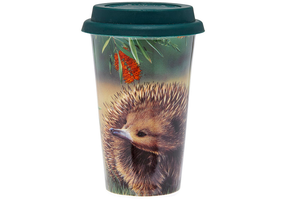 Fauna of Aus - Echidna & Finch Double Walled Travel Mug