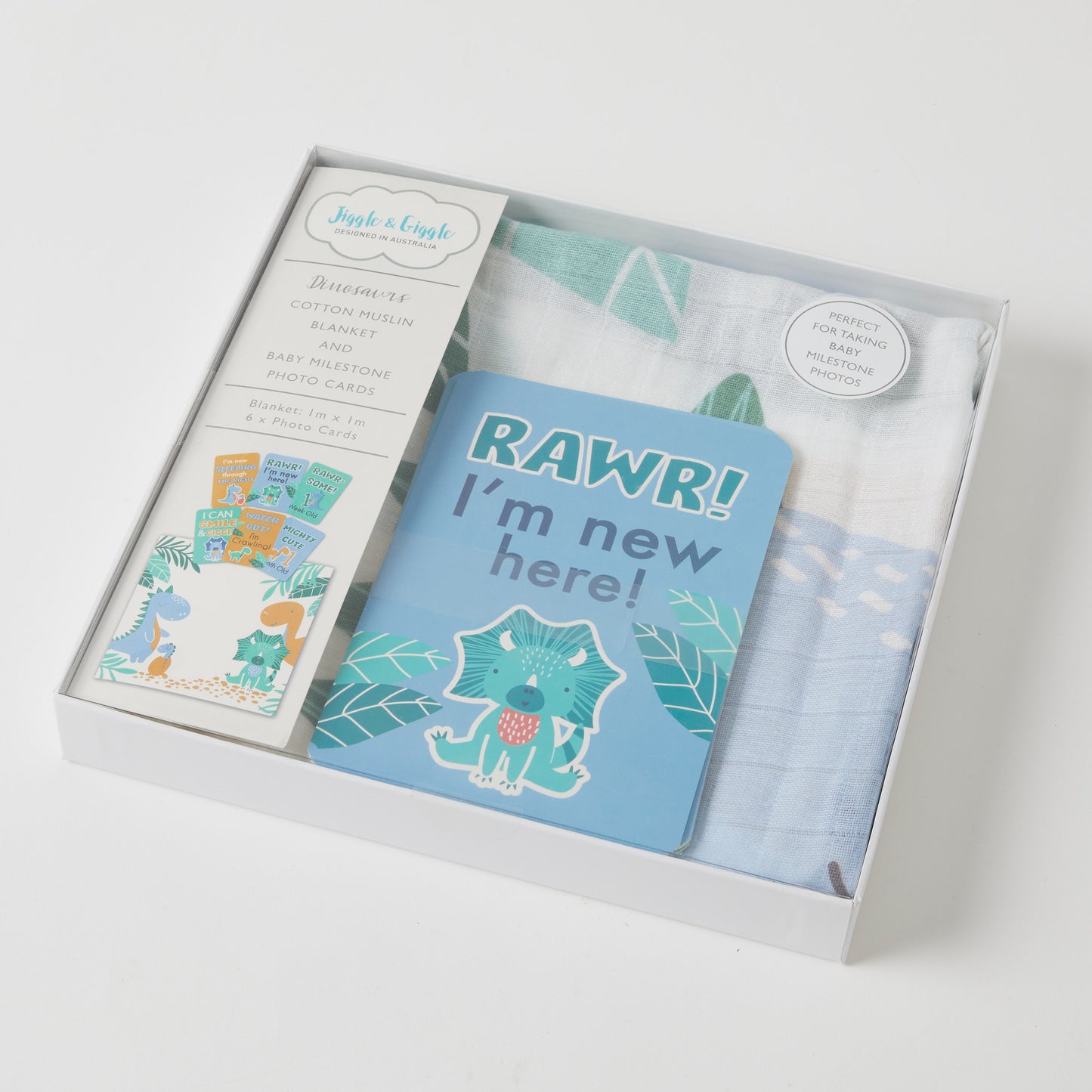 Milestone Muslin Set - Dinosaurs