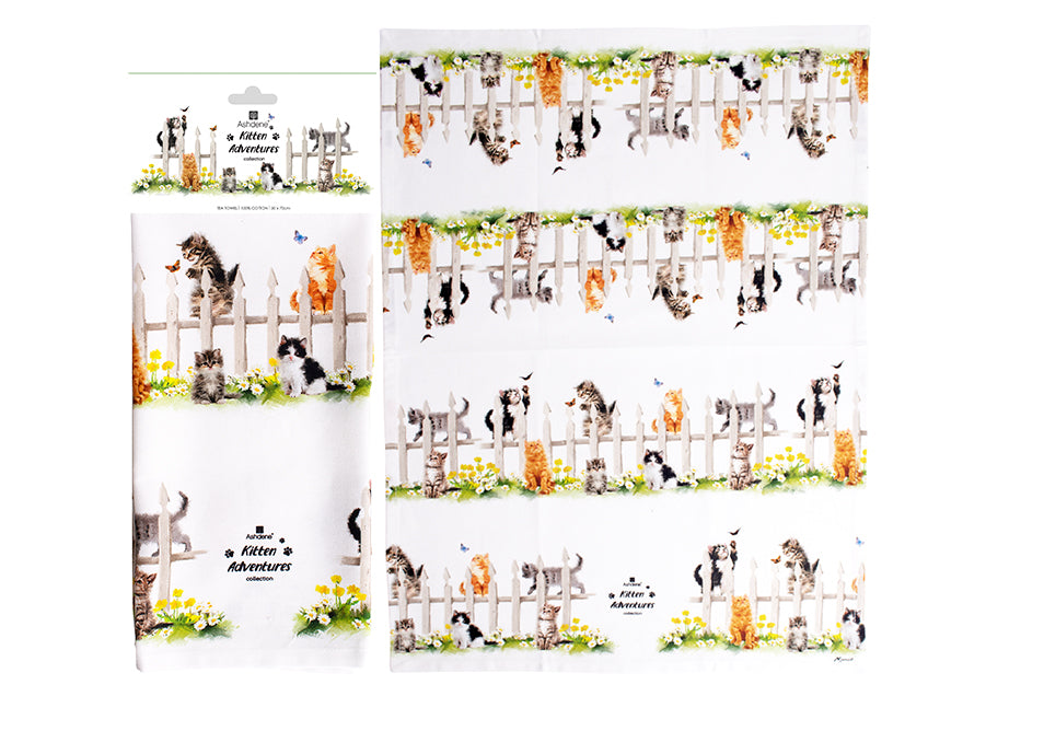 Kitten Adventures - Chasing Butterflies Kitchen Towel