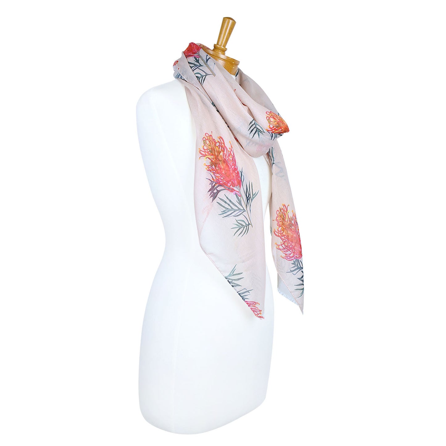 Beige Grevillea Flower Scarf