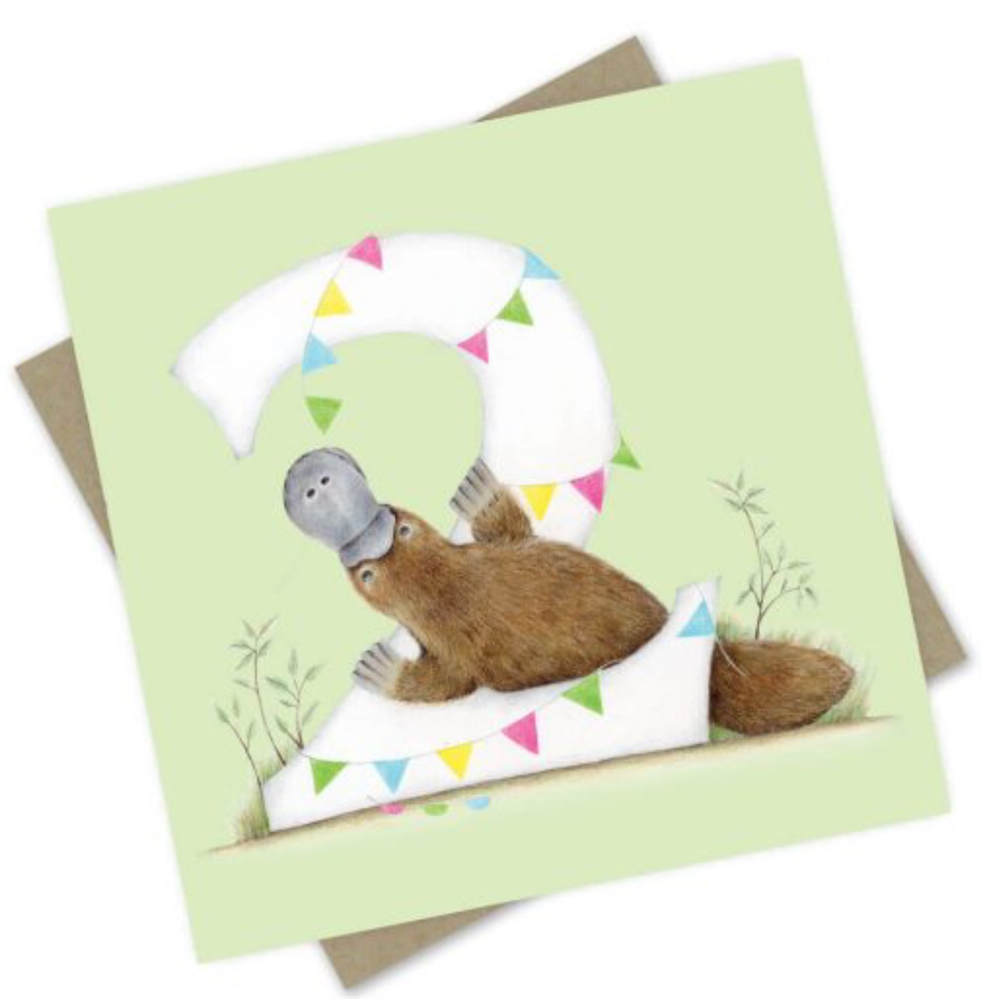 Card - Birthday Aussie Animals: “Platypus” Age 2
