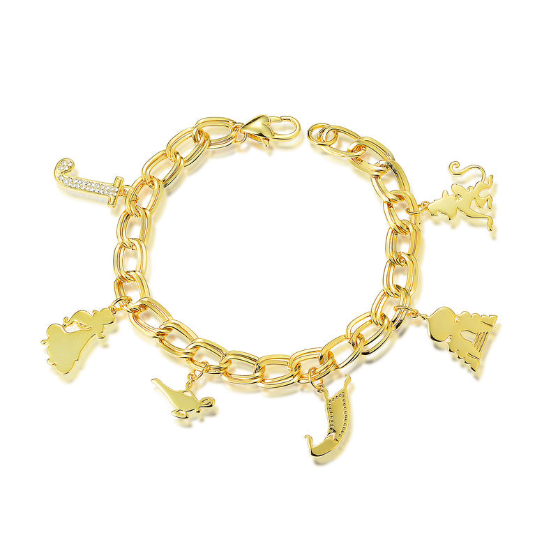 Disney: Aladdin - Princess Jasmine Charm Bracelet (Gold)