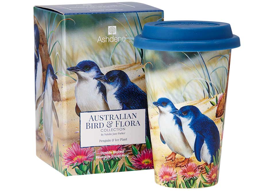 Aus Bird & Flora -  Penguin & Ice Plant Double Walled Travel Mug