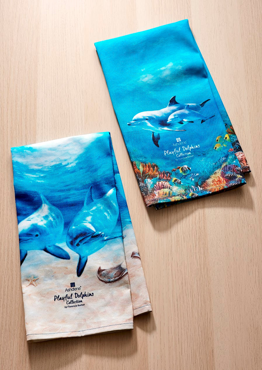 Playful Dolphins - Reef Exploring Kitchen Towel
