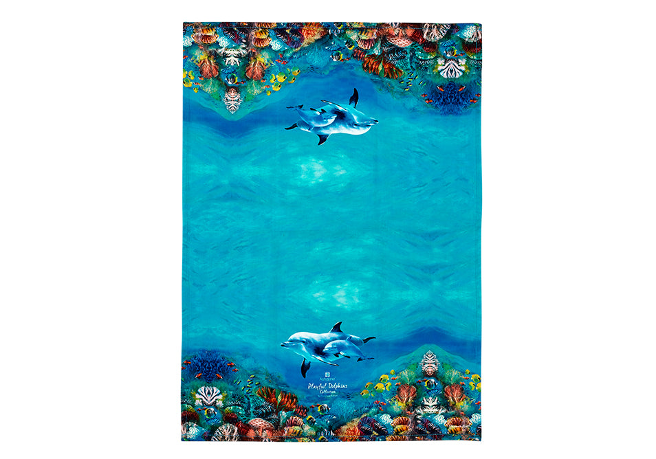 Playful Dolphins - Reef Exploring Kitchen Towel