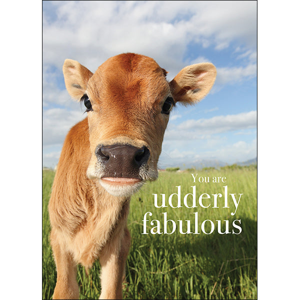 Animal Affirmations Card - Udderly Fabulous (Cow)